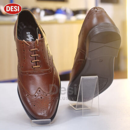 BMTF Signature Premium Brogue Leather Shoes (Light Brown)